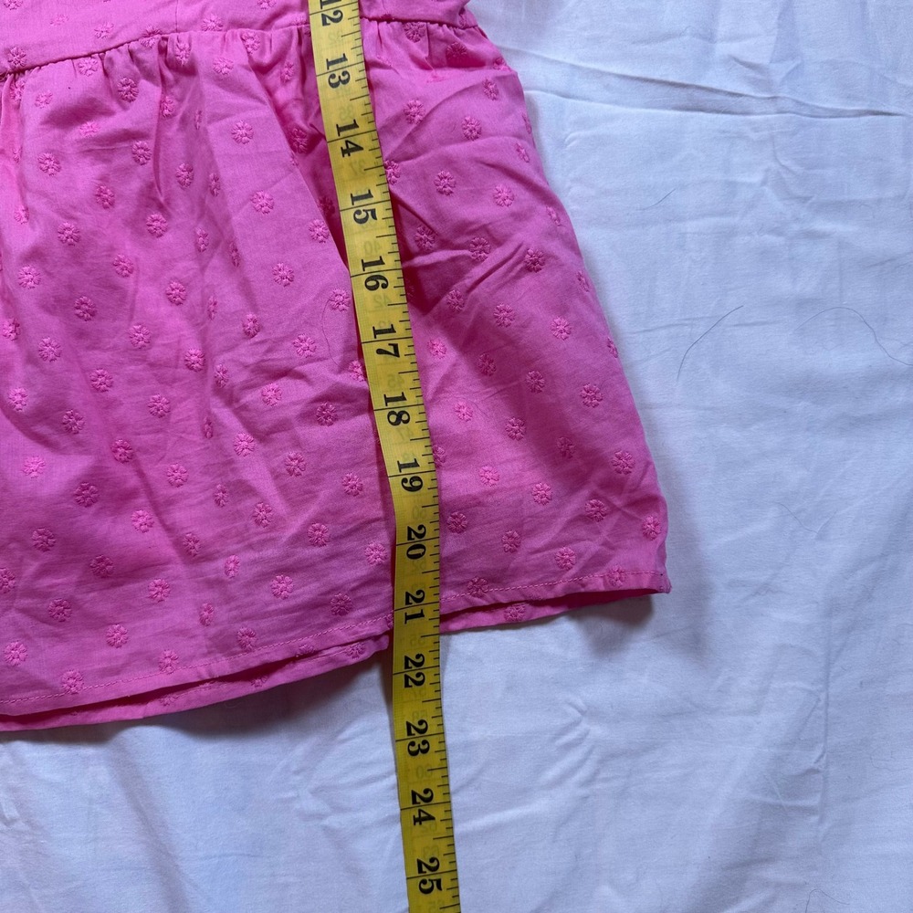 ModCloth Pink Swiss Dot Puff Sleeve Babydoll Top Size L Cottagecore - Picture 8 of 8